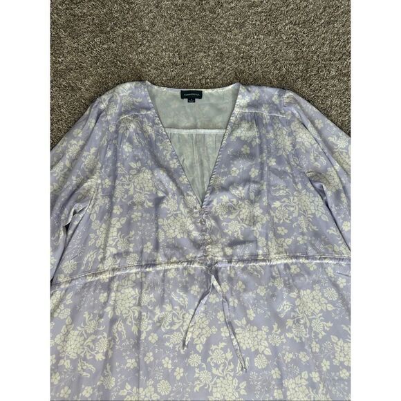 Summersalt The Cinched Waist Caftan Dress vintage floral lavender Maxi Boho M - Picture 10 of 14